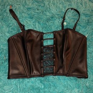 VS leather bra/ crop top